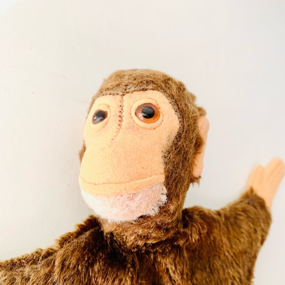 Vintage cloth monkey puppet toy